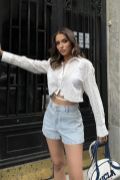 Kristen Sırt Dekolte Crop Gömlek 3253-08 resmi